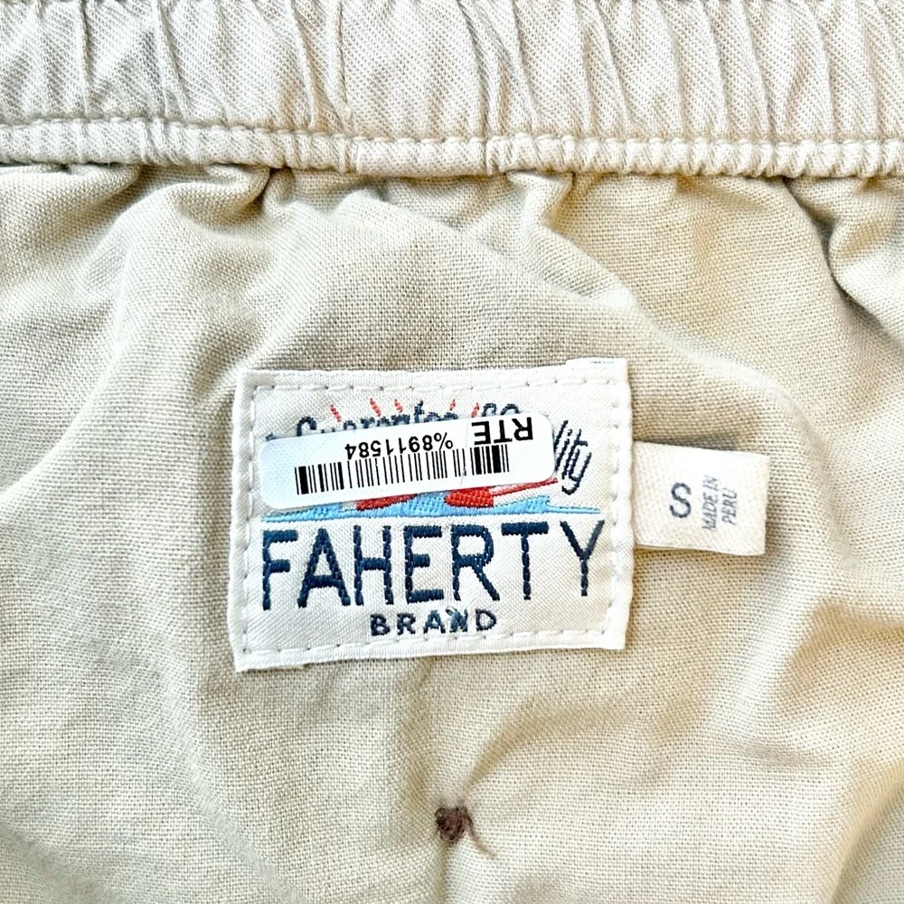 Faherty Men’s Marty Cloud Cotton Shorts Pima Cotton Khaki, Size Small